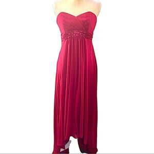 David’s Bridal Red Formal Long Chiffon Bridesmaid Homecoming‎ Dress Size 6 Flaws
